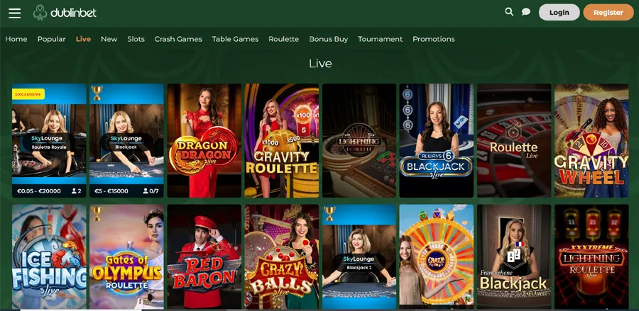 DublinBet live casino