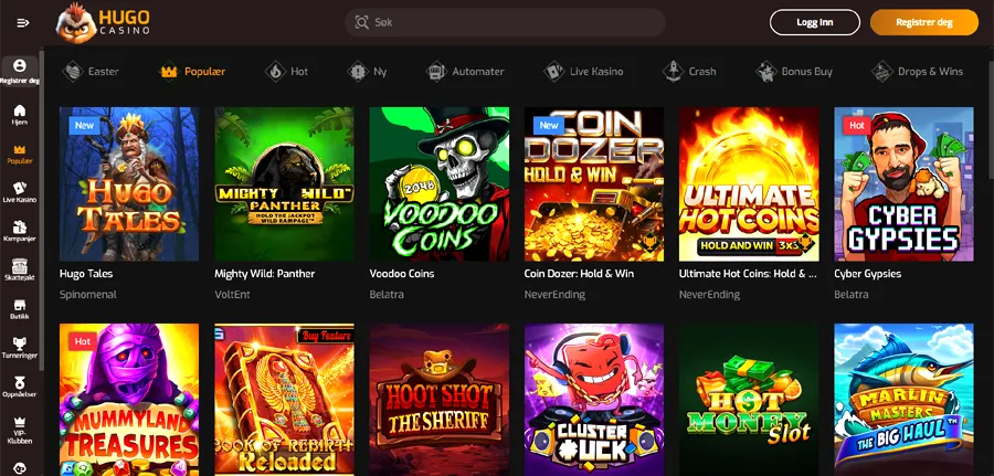 Hugo Casino spilleautomater