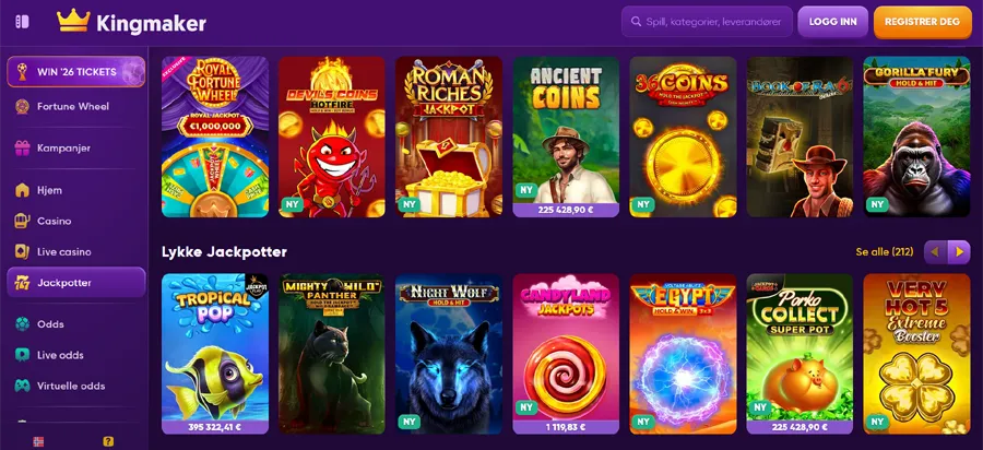 Kingmaker casino-spill