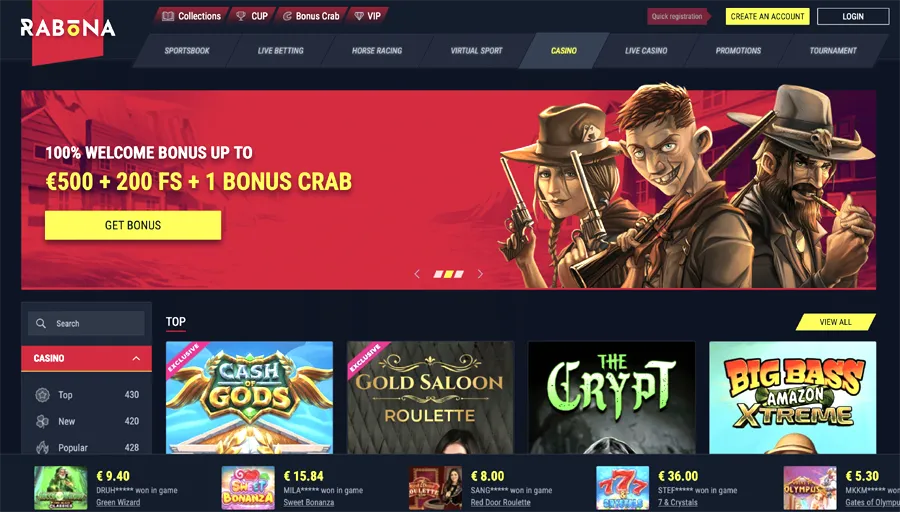 Rabona casino bonuser