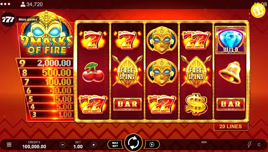 9 Masks of Fire: spilling