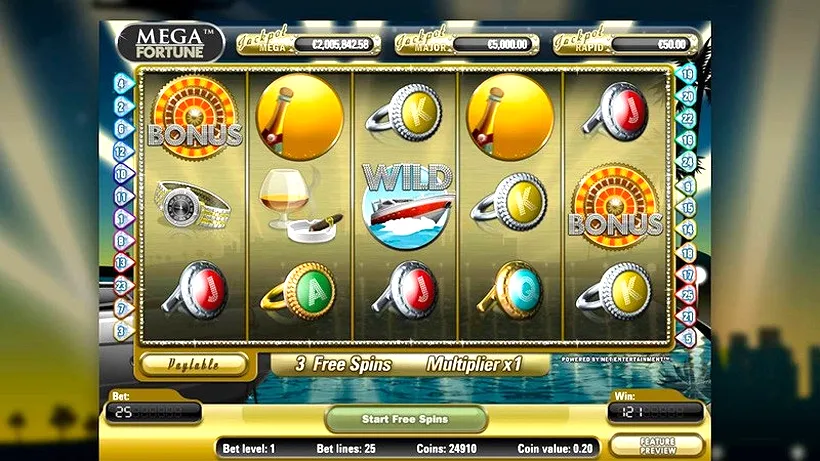 Mega Fortune slot machine gameplay